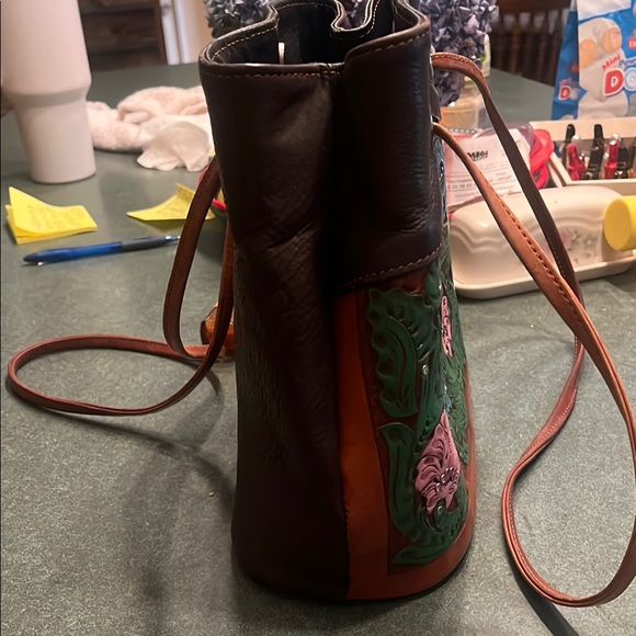 Montana Silversmiths Brown and Green Floral Shoulder Bag - Picture 9 of 9